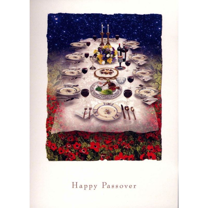 Artistic Passover Jewish Greeting Card The Heavenly Seder Table