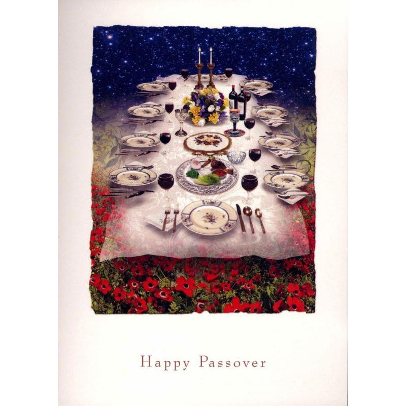 Artistic Passover Jewish Greeting Card The Heavenly Seder Table