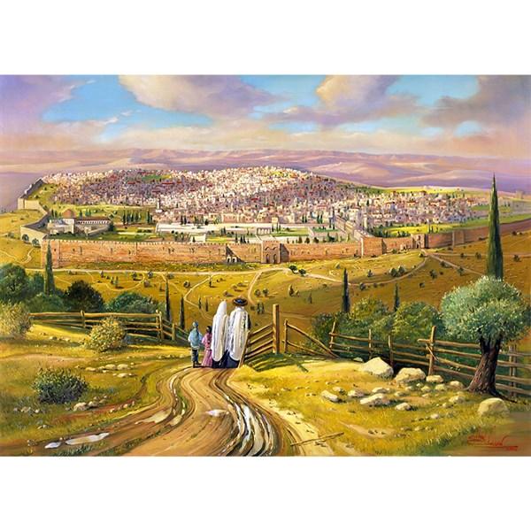 1000 Piece Puzzle Road to Yerushalayim 20" x 28" By Artist Alex Levin