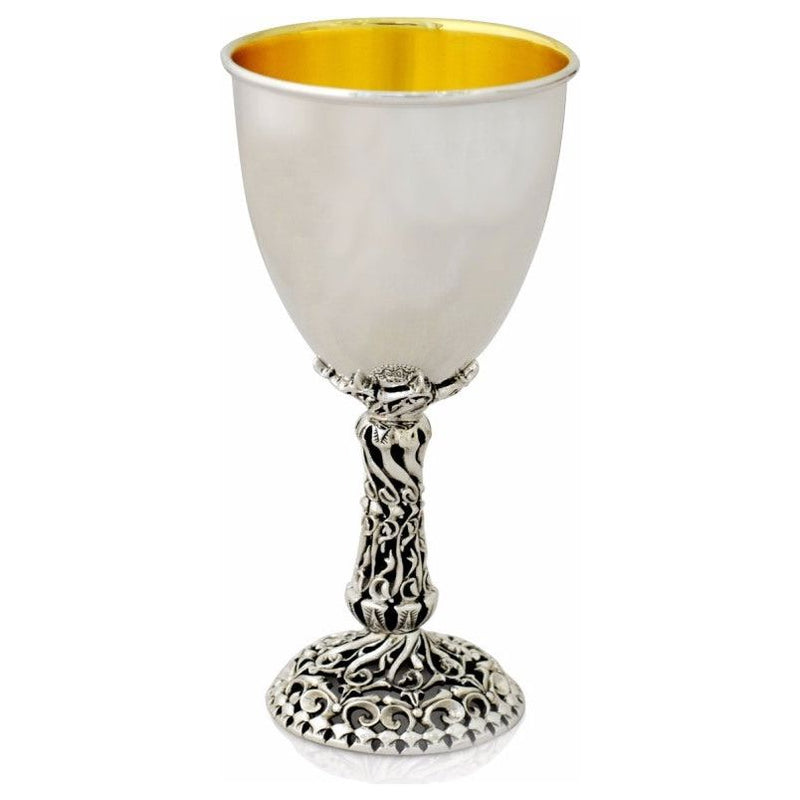 Special Sterling Silver Kiddush Cup with Unique Stem  Made in Israel By NADAV