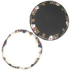 Jerusalem Sky Line Crochet Knit Hand made Kippah / Yarmulke 7"