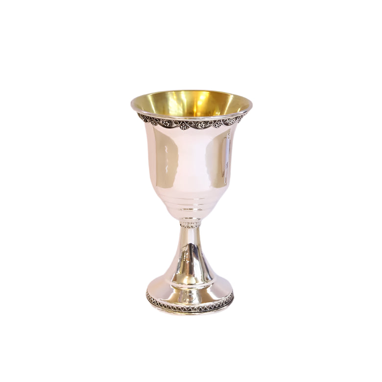 925 Sterling Silver Kiddush Cup 5" tall Made in Israel by Shevach Bros.