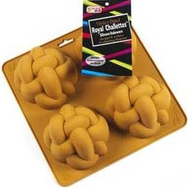 ROYAL Challah SILICONE PAN - 4 CHALLETTES "BILKELLAH" Great for Gluten Free Challahs!