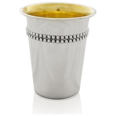 925 Sterling Silver "Balls / Pearls" Kiddush Cup 3.25" Hand Made in Israel by NADAV