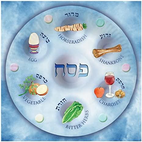 3 Ply Passover Luncheon Paper Party Napkins Pesach Seder Plate Symbols Set of 20 6.5" x 6.5"