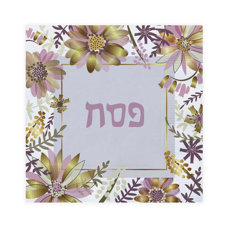 3 Ply Luncheon Paper Passover Napkins 33cm x 33cm Spring Flowers design Set of 20