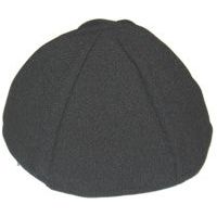 Black Plain Terylene Kippah / 6 parts Yarmulke