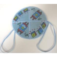 Baby Blue Suede Hand Painted Yarmulka "Alef Bet" - Design might vary