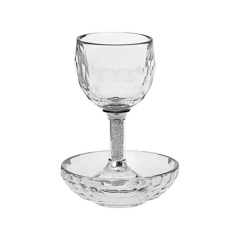 Crystal KIDDUSH CUP 5.75" with Crystal Saucer