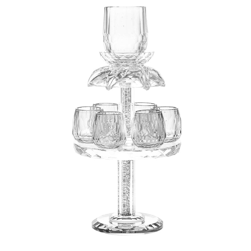 Shabbat Kiddush Fountain Crystal 1 big Cup / Becher and 6 small cups