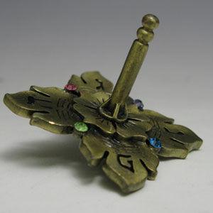 Jeweled Chanukah Dreidel With Antique Finish
