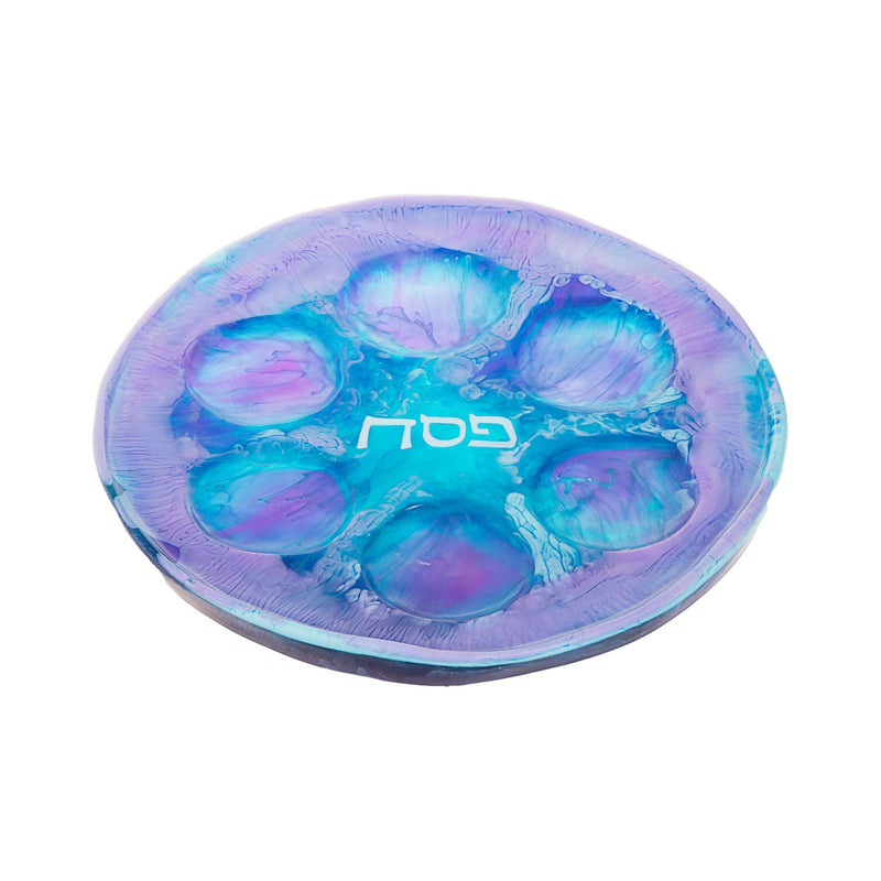 Blueberry Ocean Passover Seder Plate One of a Kind Art Piece 11"