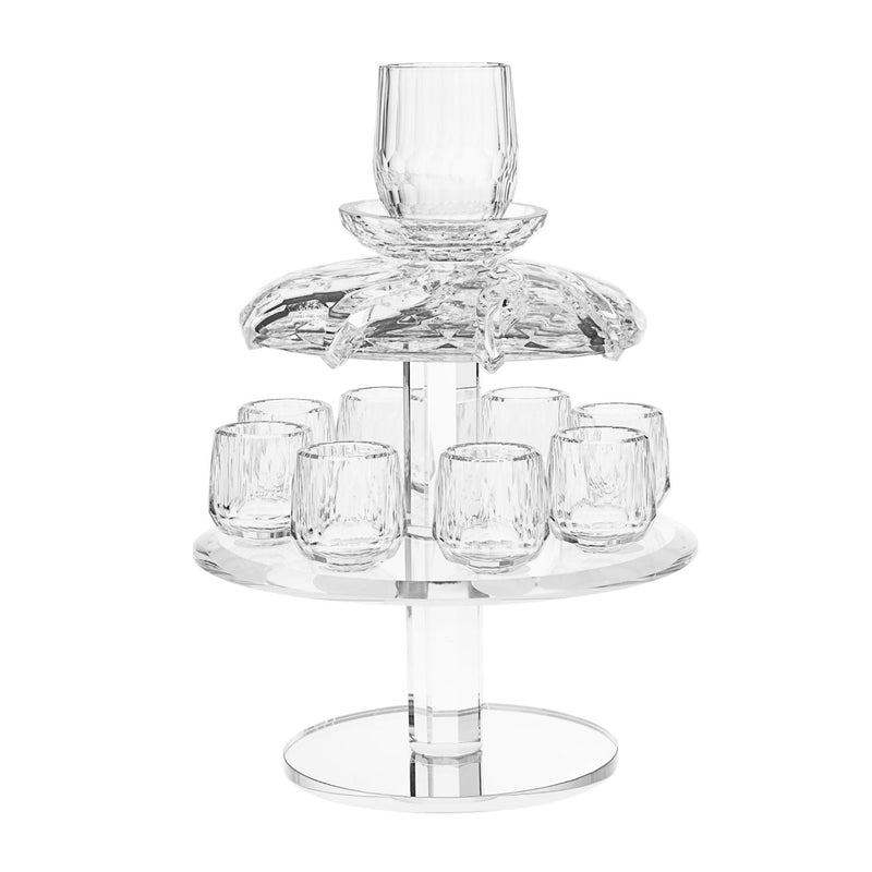 Shabbat Kiddush Fountain Crystal 1 big Cup / Becher and 8 small cups