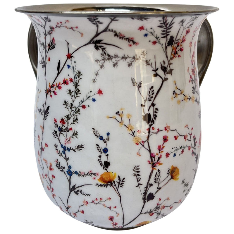 Artistic Floral Design Metal Netilat Yadaim Washing Cup Made in Israel by Lily ART