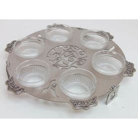 Lily Art Glass Laser Cut Seder Plate Made in Israel