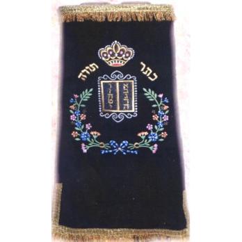 Crowned Luchot / Tablets Sefer Torah Cover / Mantel - Swiss Embroidery - Different Colors available