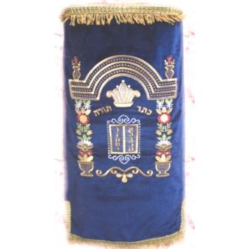 Arch / Pillars / Torah Luchot Sefer Torah Cover / Mantel - Gold / Silver Swiss Embroidered