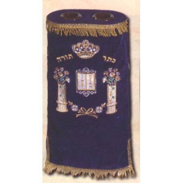 Tablets and Flowers Sefer Torah Cover / Mantel - Different Colors Available