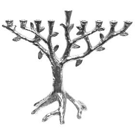 Contemporary Aluminum Tree of Life Chanukah Menorah