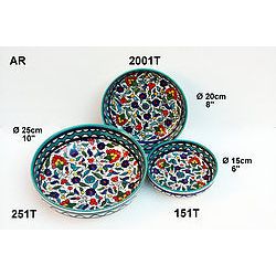 Ceramic Floral Bowl Armenian Design made in Israel 3 sizes available
