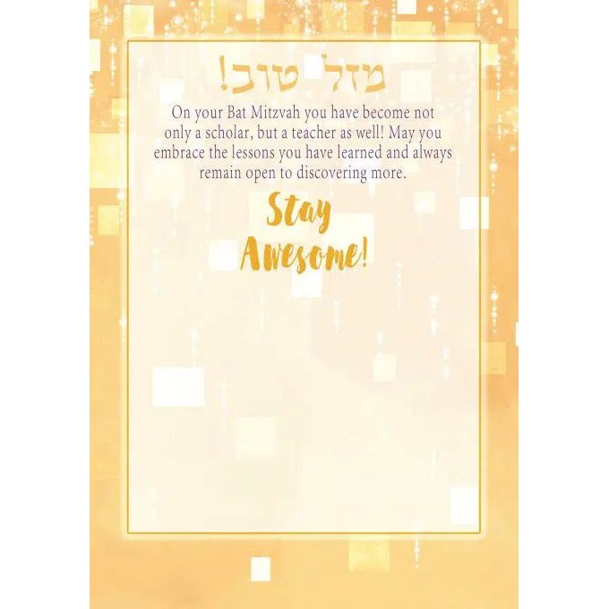 Mazel Tov on your Bat Mitzvah Klimt Tree of Life Jewish Art Greeting Card by Mickie Caspi