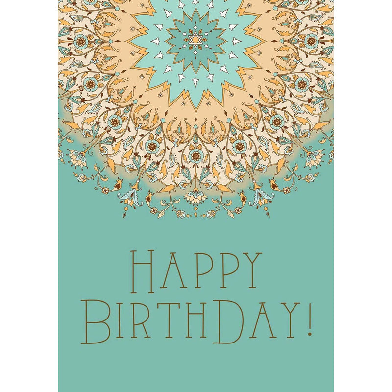 Happy Birthday Splash Jewish Art Greeting Card by Mickie Caspi