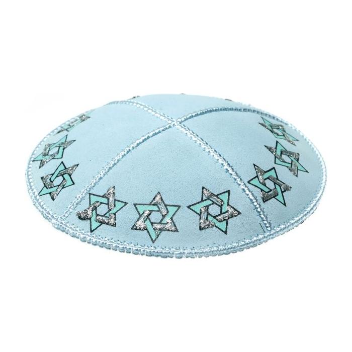 Stars of David Suede Kippah Yarmulke Made in Israel