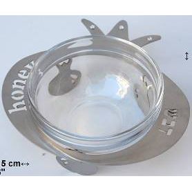 Contemporary Aluminum / Lasercut Honey Dish "Pomegranate" Made in Israel By Carmit Sabach
