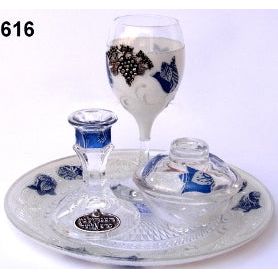 Decoupage Glass / Metal Vines HAVDALAH SET "Tulips" Hand made in Israel by Racheli