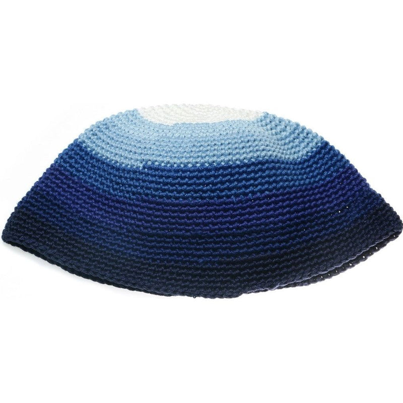 Blue Tones Knit Large Kippah Frik  Yarmulke