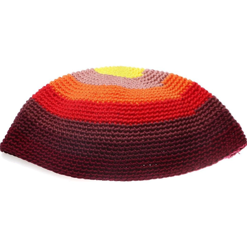Bright Colors Knit Large Kippah Frik Yarmulke from Israel