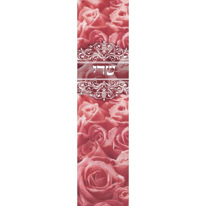Roses Judaic Lucite  Mezuzah by Mickie Caspi Kosher $55 Parchment included