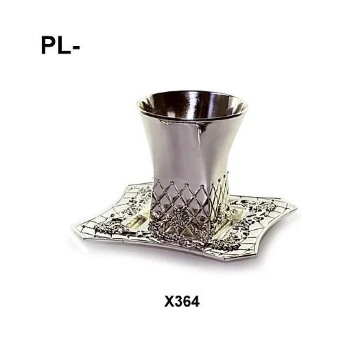 Silver plated Kiddush cup Becher with Tray