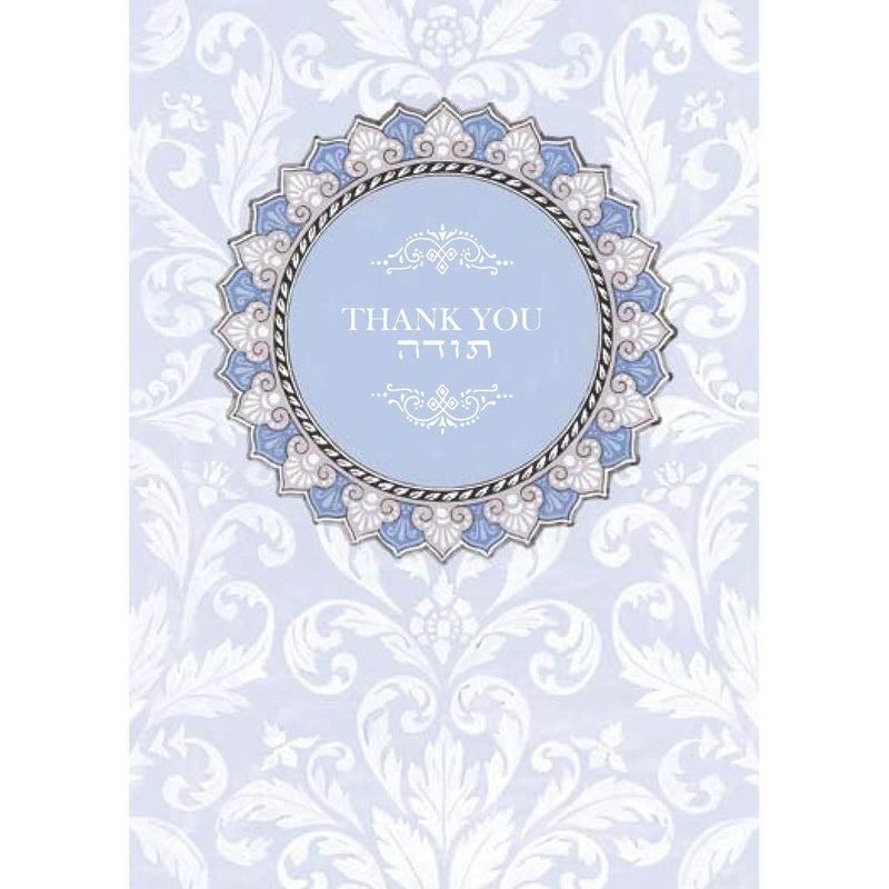 Jewish THANK YOU Greeting Cards "BLUE SUNBURST" Set of 8 cards By Mickie Caspi