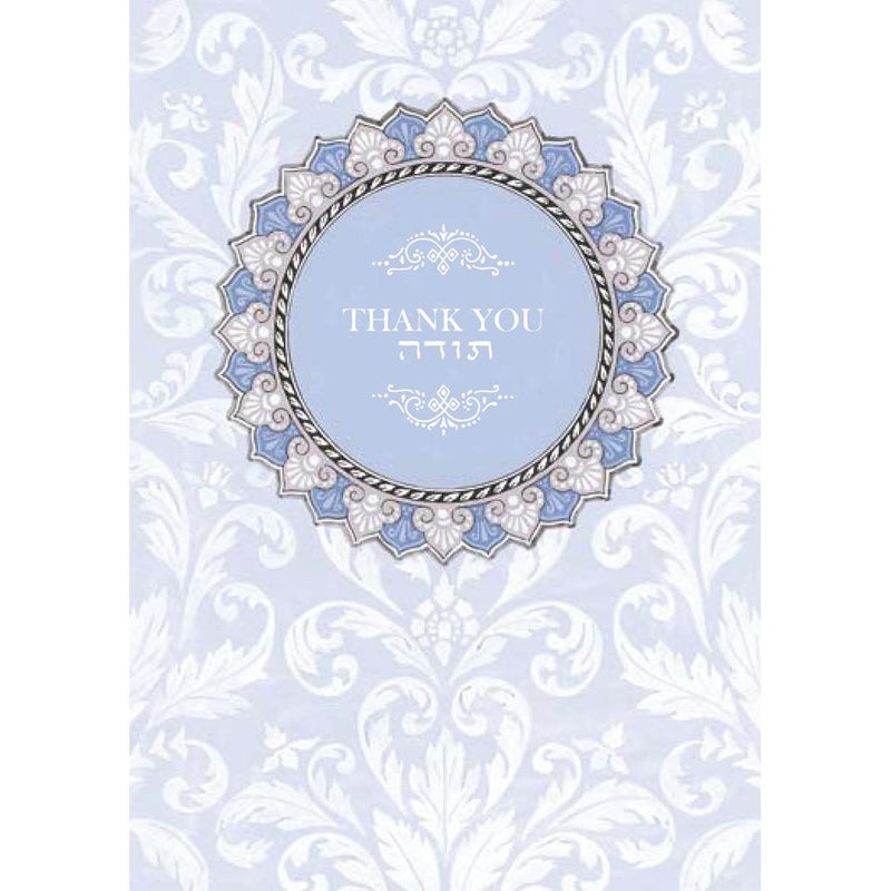 Jewish THANK YOU Greeting Cards "BLUE SUNBURST" Set of 8 cards By Mickie Caspi