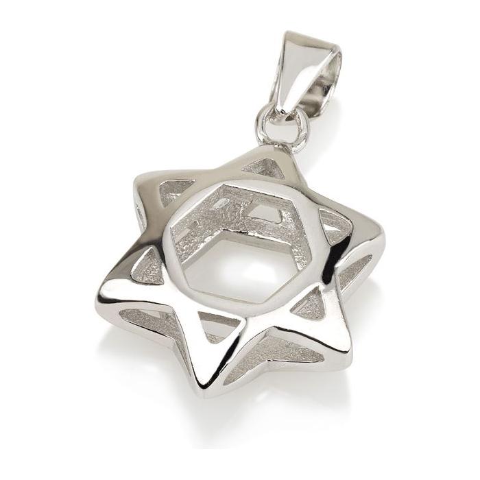 925 Sterling Silver Star of David Pendant Necklace Made in Israel