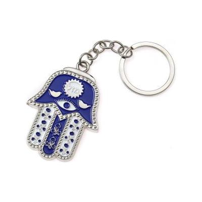 Enamel Pewter Mazal Hamsa Jewish Metal Keychain Colors vary Made in Israel