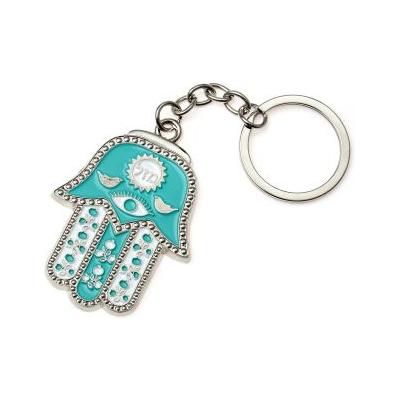 Enamel Pewter Mazal Hamsa Jewish Metal Keychain Colors vary Made in Israel