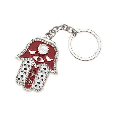 Enamel Pewter Mazal Hamsa Jewish Metal Keychain Colors vary Made in Israel