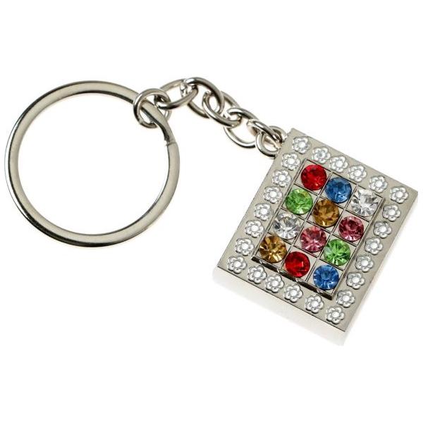Pre-Order Choshen Breastplate Judaic Swarovski Decorated Key Chain With Book of Psalms Tehillim