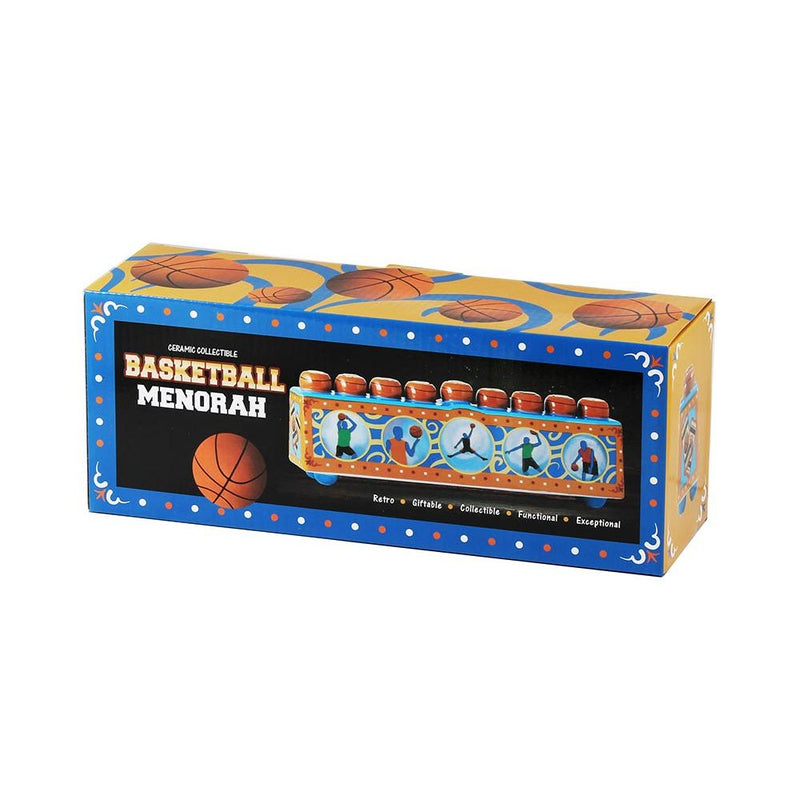 Ceramic Collectible Sports Menorah Basketball 1'' L x 3.75'' H x 2.25'' D Designed by Yoel Judowitz.