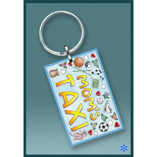 Judaic Acrylic Key Chain "Mom's Taxi" by Mickie Caspi