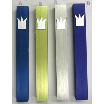 Contemporary Aluminum Mezuzah "CROWN" by Artist Adi Sidler (Kosher Parchment included)