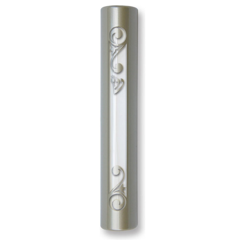 Designer Mezuzah in Silver by KFIR Judaica High Quality Polymer Made in ISRAEL Kosher Parchment Included