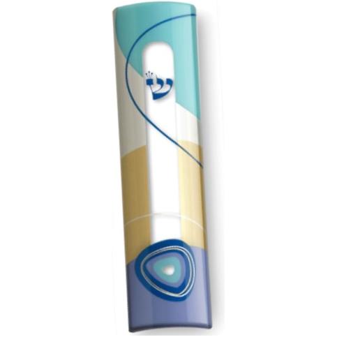 Modern Designer Large Mezuzah Luck Charm 6" Made in ISRAEL by KFIR Judaica Kosher Parchment incl