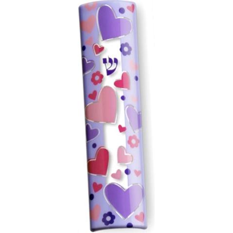 Hearts Designer Mezuzah 4" by KFIR Judaica Made in ISRAEL Kosher $50 Parchment Included