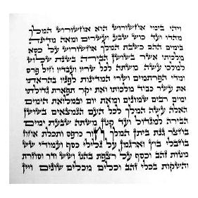 SOLD OUT  13 1/4" Megillat Esther Scroll Ashkenaz Beit Yosef Script Kosher Parchment on Wooden Etz C