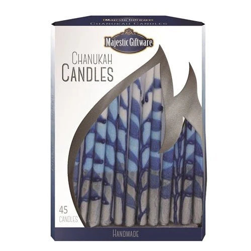 Chanukah Candles Executive Collection  45 Pack Silver / Shades of Blue