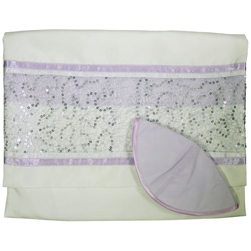 Lavender Poliester Women's / GirlsTallit / Talis Set of 4 Hand Made in Israel By Galilee Silks