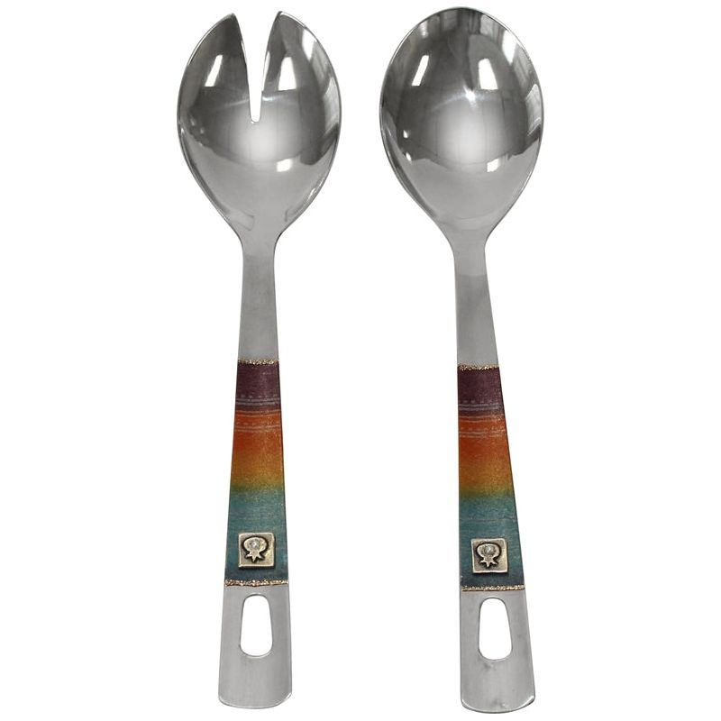 Salad Server Set "Rainbow" by Lily Art Great for Shabbat Table!